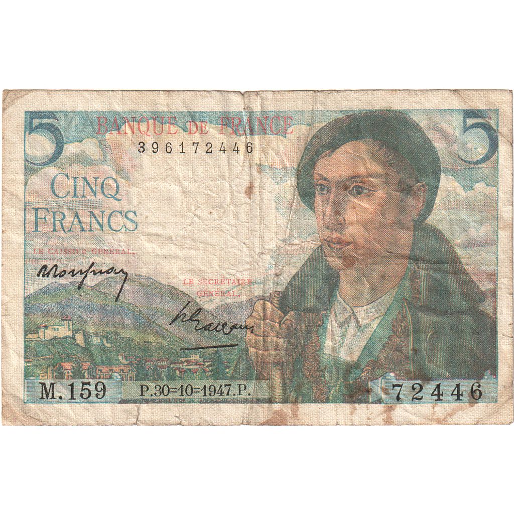 Francia, 5 Francs, Berger, 1947-10-30, M.159, MB