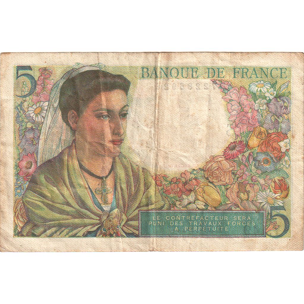 Frankreich, 5 Francs, Berger, 1947, Y.149, SS, Fayette:05.07, KM:98b