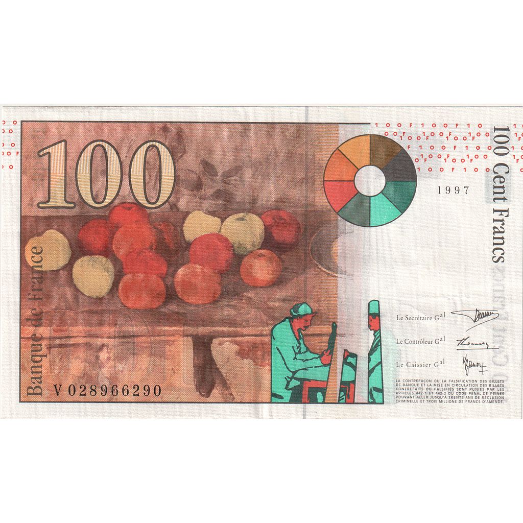 Francia, 100 Francs, Cézanne, 1997, V 028966290, EBC+, Fayette:74.1, KM:158a