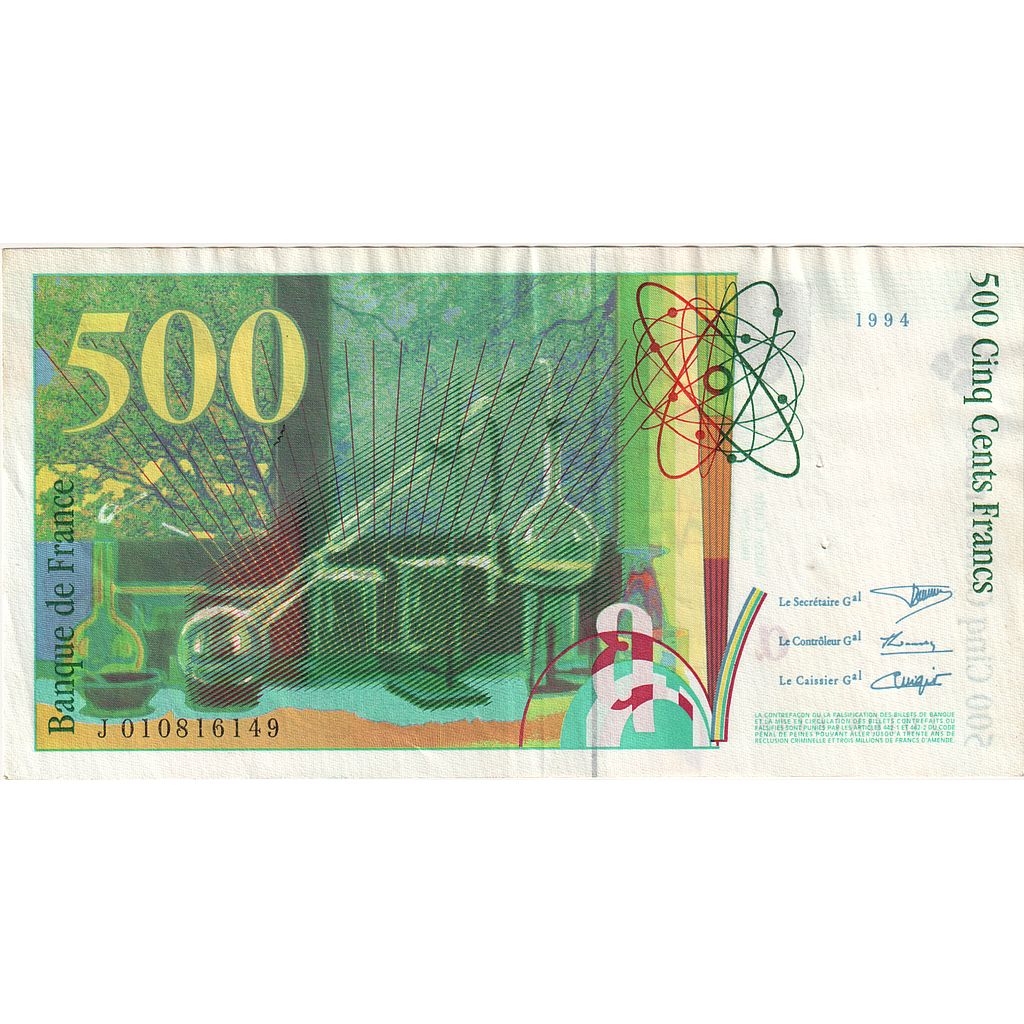 Frankreich, 500 Francs, Pierre et Marie Curie, 1994, J 010816149, VZ