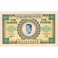 Nota, INDOCHINA FRANCESA, 1 Piastre = 1 Kip, 1953, KM:99, AU(55-58)