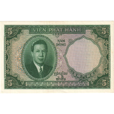Nota, INDOCHINA FRANCESA, 5 Piastres = 5 Dong, 1953, Undated (1953), KM:106