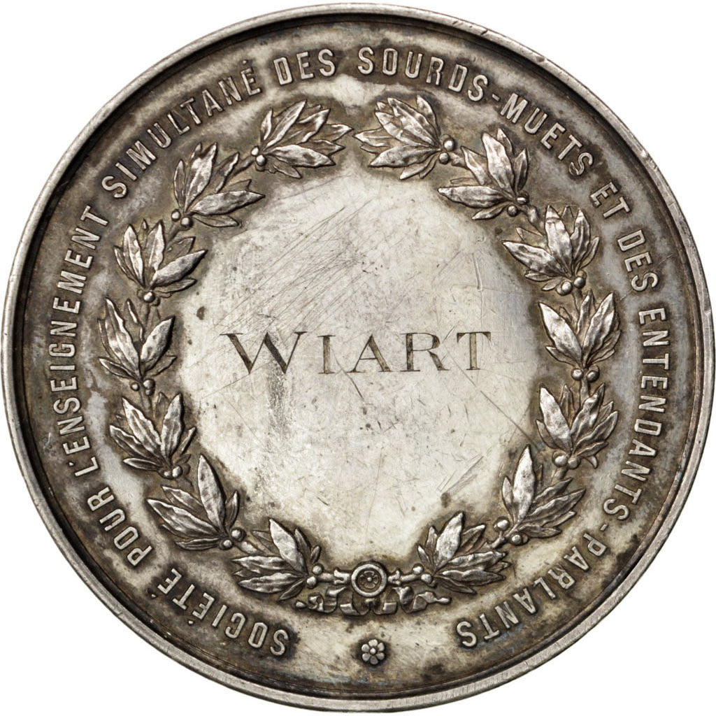 Francja, medal, Rząd Obrony Narodowej, 1870, Srebro, Trotin, AU(50-53)