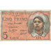 Nota, Argélia, 5 Francs, 1944, 1944-10-02, KM:94a, VF(20-25)
