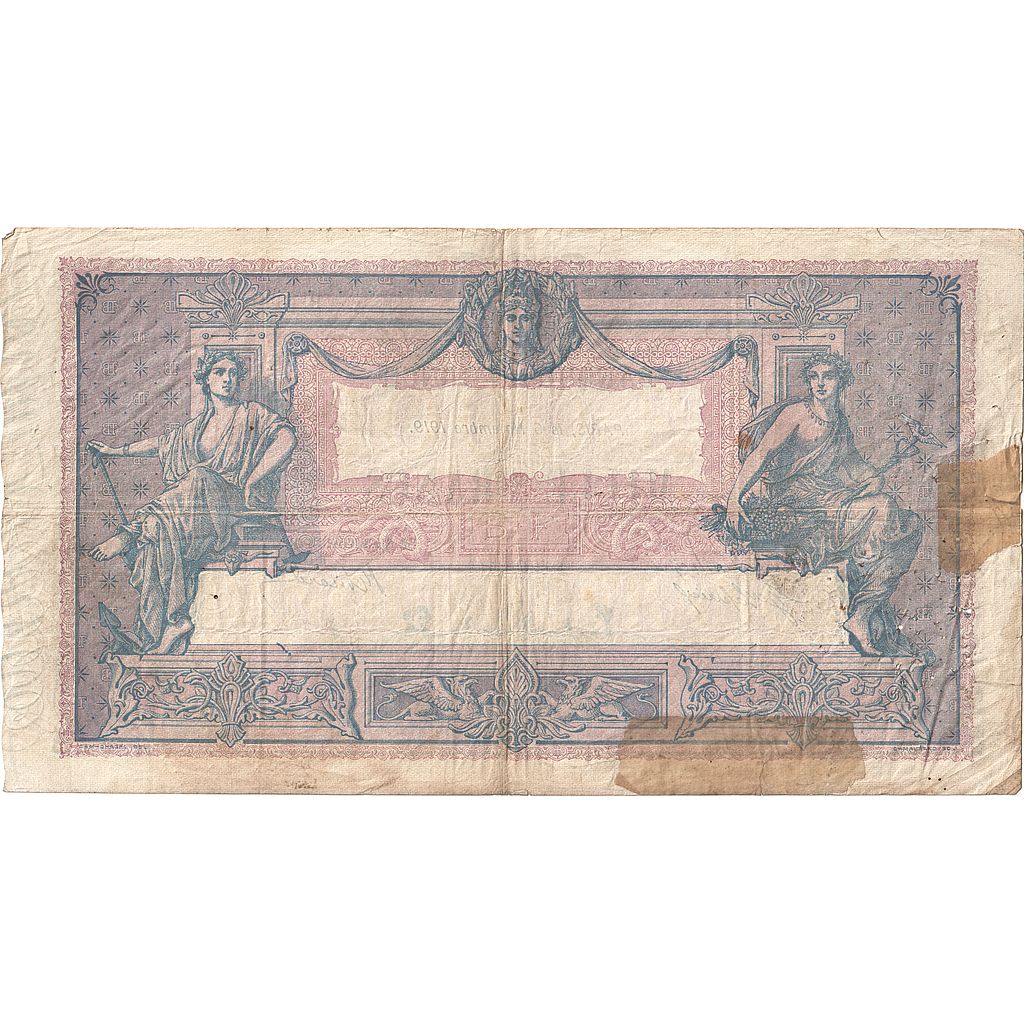 Frankrijk, 1000 Francs, Bleu et Rose, 1919, P.1345, B+, Fayette:36.34, KM:67h