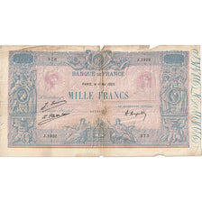 Francia, 1000 Francs, Bleu et Rose, 1925, J.1922, B, Fayette:36.41, KM:67j