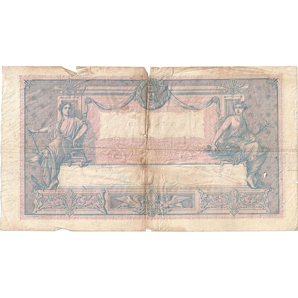 Francia, 1000 Francs, Bleu et Rose, 1925, J.1922, B, Fayette:36.41, KM:67j