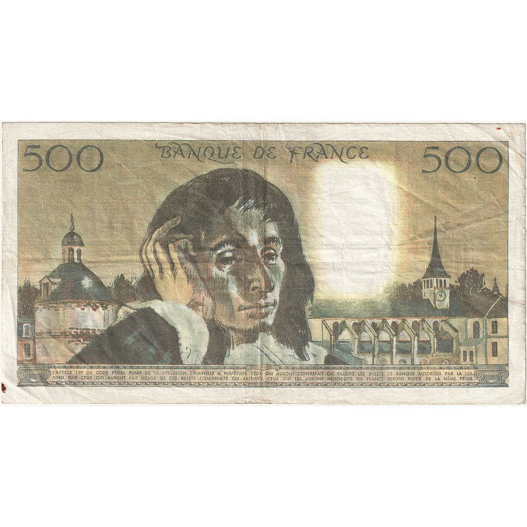 Francia, 500 Francs, Pascal, 1984, A.213, BB, Fayette:71.31, KM:156e
