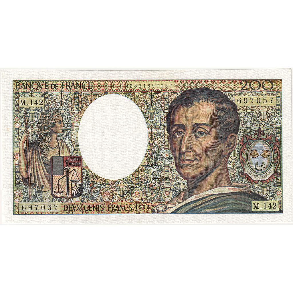 France, 200 Francs, Montesquieu, 1992, M.142, UNC(65-70), Fayette:70.12c