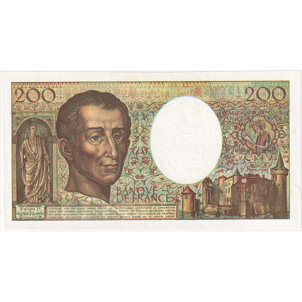 France, 200 Francs, Montesquieu, 1992, M.142, UNC(65-70), Fayette:70.12c