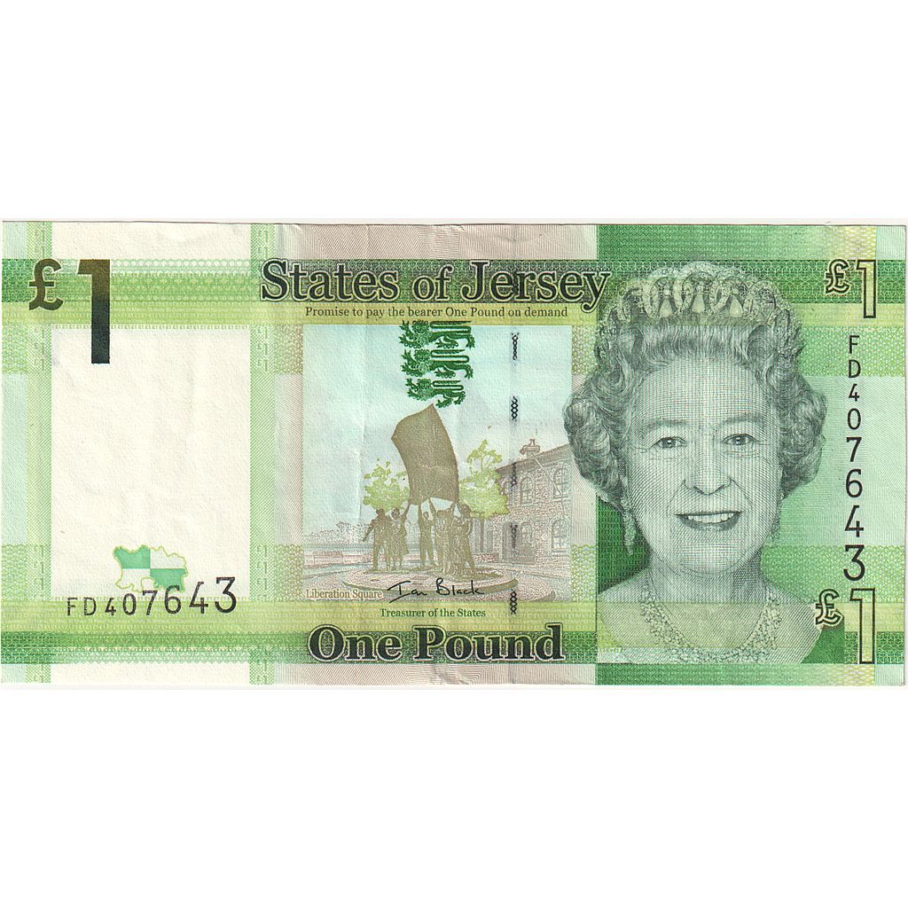 Nota, Jersey, 1 Pound, KM:32a, AU(55-58)