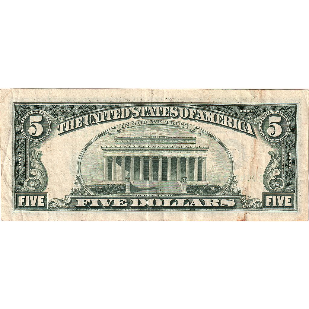 Banknote, United States, Five Dollars, 1995, Undated (1995), KM:4100, AU(50-53)