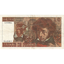 France, 10 Francs, Berlioz, 1974, 0.24, SUP, Fayette:63.3, KM:150a
