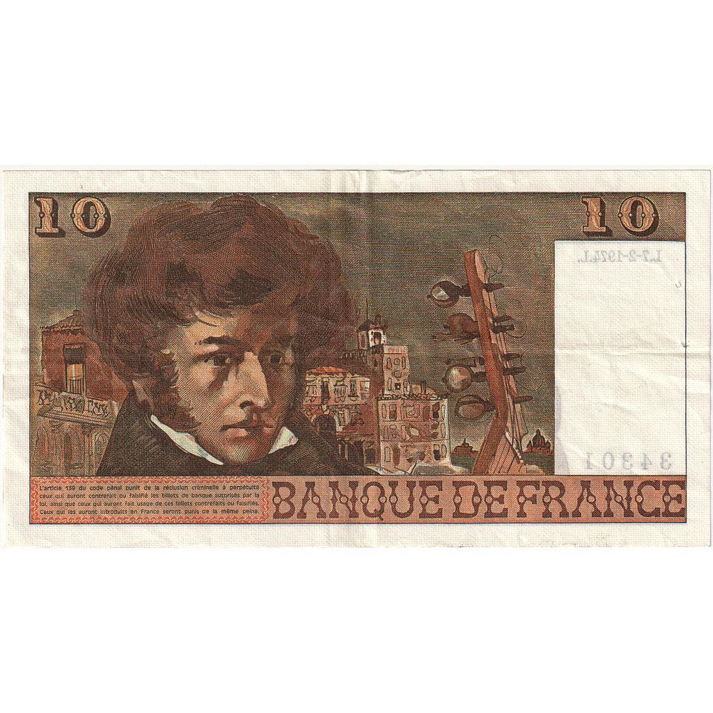 France, 10 Francs, Berlioz, 1974, 0.24, SUP, Fayette:63.3, KM:150a