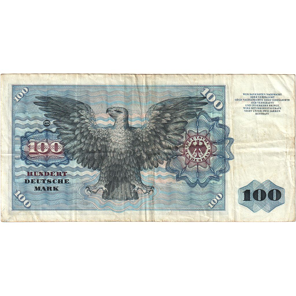 Banknot, Niemcy - RFN, 100 Deutsche Mark, 1970, 1970-01-02, KM:34a, EF(40-45)