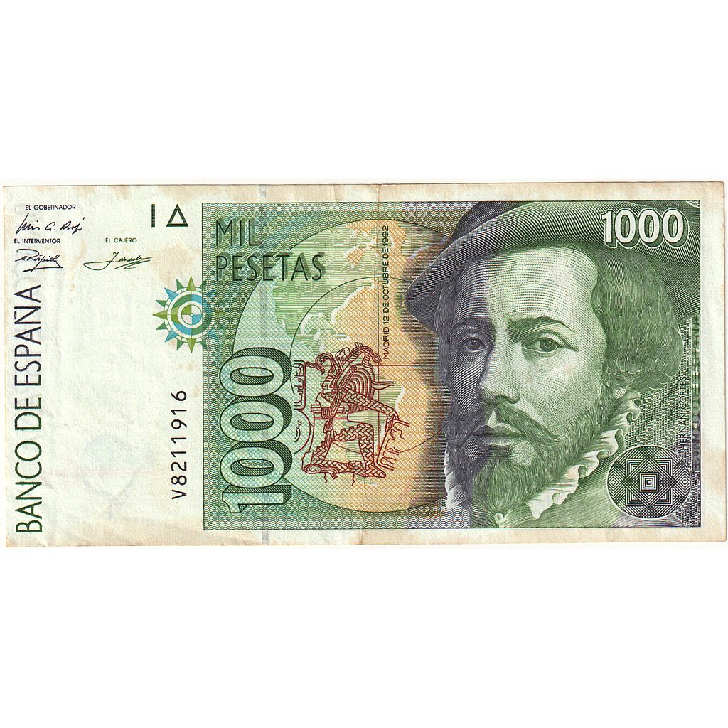Banknote, Spain, 1000 Pesetas, 1992, 1992-10-12, KM:163, EF(40-45)