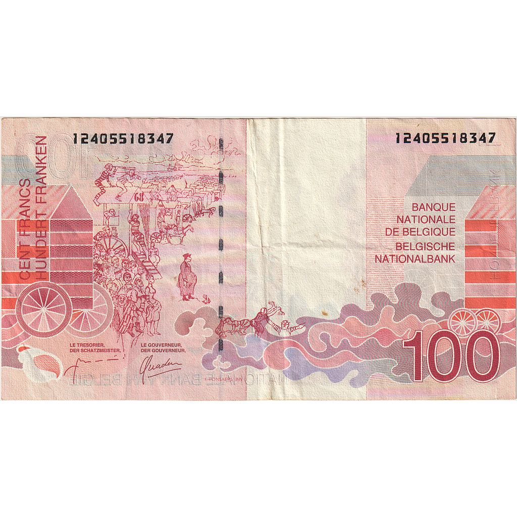 Banknot, Belgia, 100 Francs, KM:147, AU(50-53)