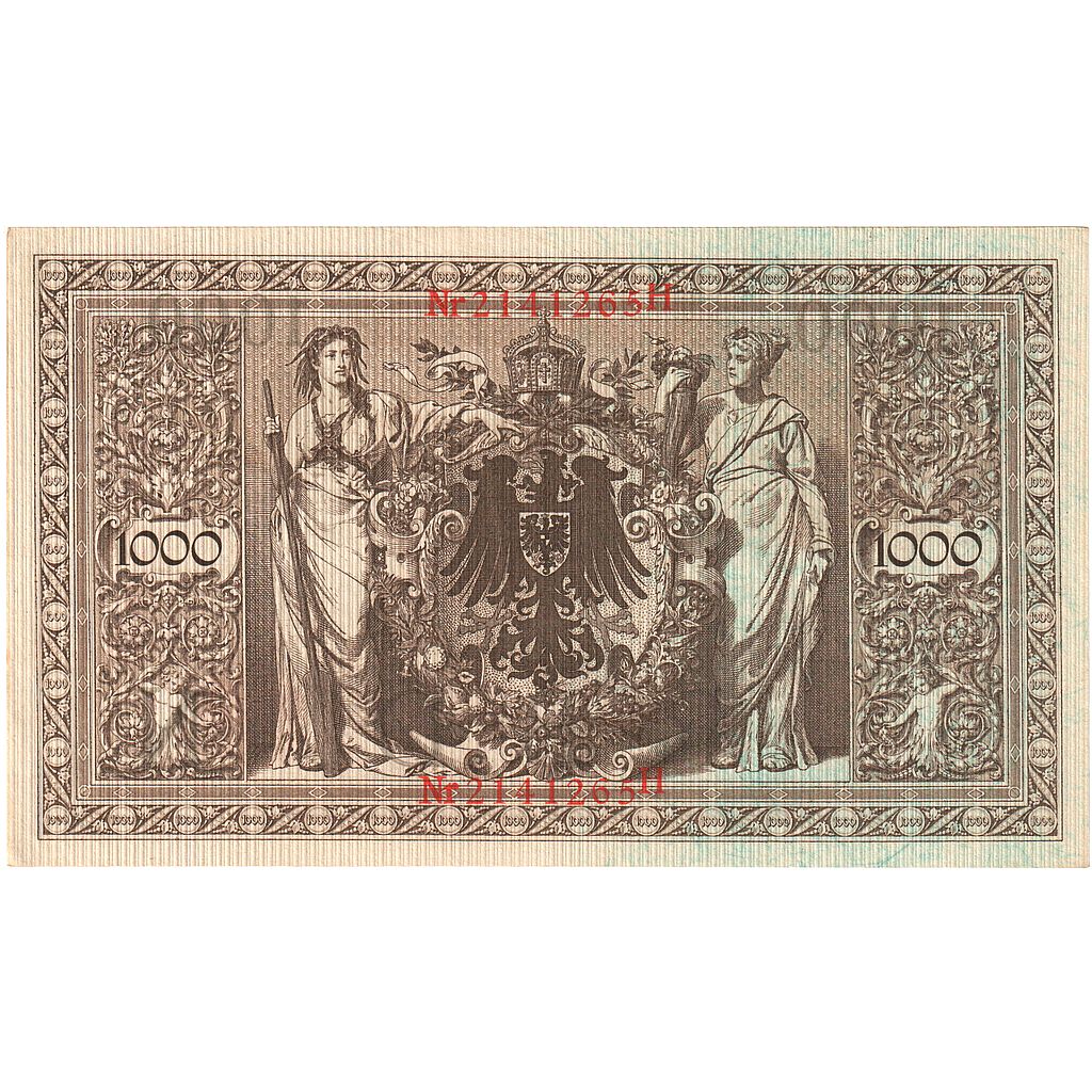 Banknote, Germany, 1000 Mark, 1910-04-21, KM:44b, AU(55-58)