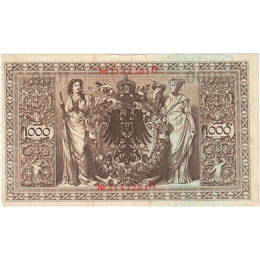 Banknote, Germany, 1000 Mark, 1910-04-21, KM:44b, AU(50-53)