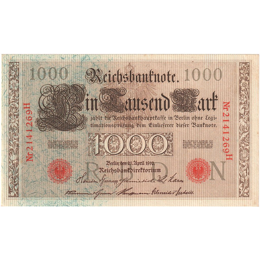 Banconote, Germania, 1000 Mark, 1910-04-21, KM:44b, SPL