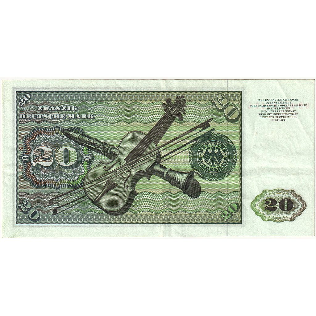 Niemcy - RFN, 20 Deutsche Mark, 1970-01-02, AU(50-53)