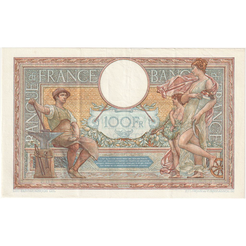 Francia, 100 Francs, Luc Olivier Merson, 1937, K.53046, SPL, Fayette:24.16