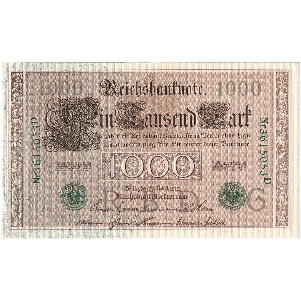 Banknote, Germany, 1000 Mark, 1910, 1910-04-21, KM:45b, UNC(63)