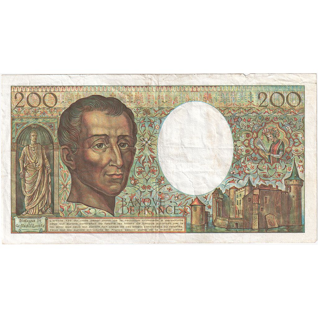 Frankrijk, 200 Francs, Montesquieu, 1983, Y.015, TB, Fayette:70.3, KM:155a