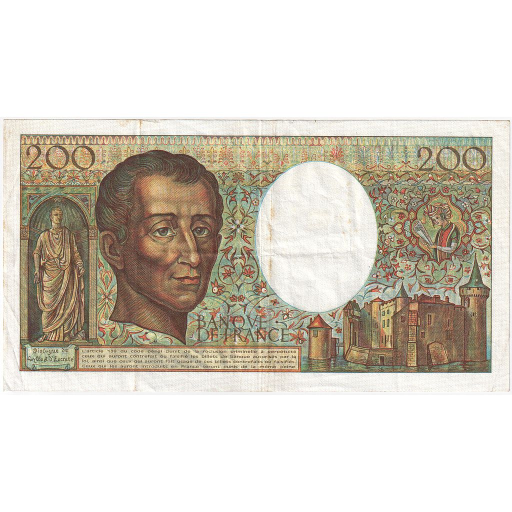 Francia, 200 Francs, Montesquieu, 1981, F.005, BB+, Fayette:70.01, KM:155a