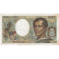 França, 200 Francs, Montesquieu, 1981, V.008, VF(30-35), Fayette:70.01, KM:155a