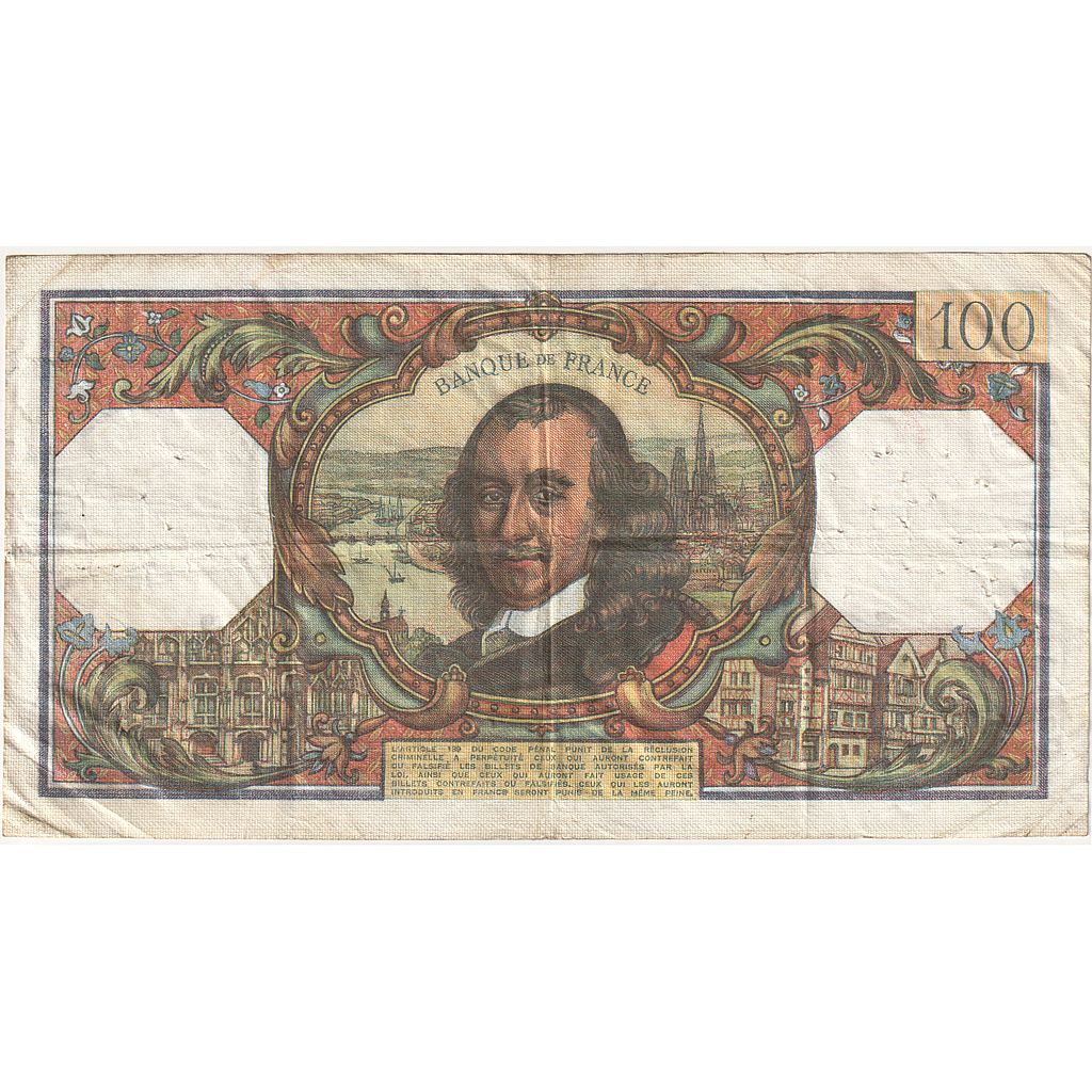 Francja, 100 Francs, Corneille, 1977, N.1044, VF(30-35), Fayette:65.56, KM:149f