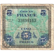 France, 5 Francs, Flag/France, 1944, VG(8-10), Fayette:17.01, KM:115a