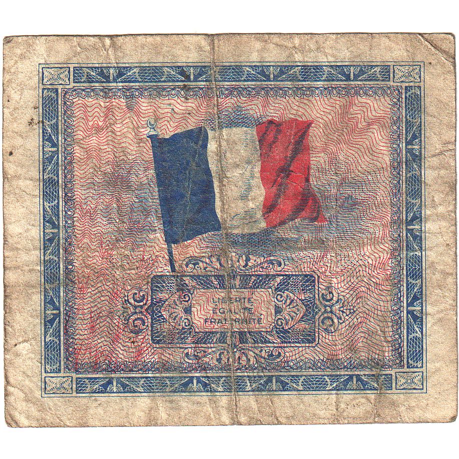 France, 5 Francs, Flag/France, 1944, VG(8-10), Fayette:17.01, KM:115a