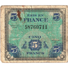 Francja, 5 Francs, Flag/France, 1944, VG(8-10), Fayette:17.01, KM:115a
