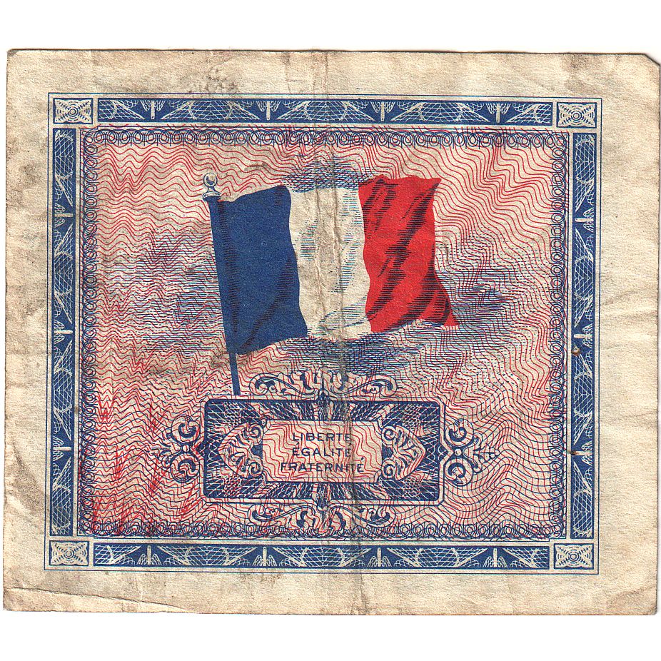 France, 5 Francs, Flag/France, 1944, VF(30-35), Fayette:17.01, KM:115a