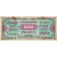 France, 50 Francs, Flag/France, 1944, 43323959, VF(20-25), Fayette:VF24.02