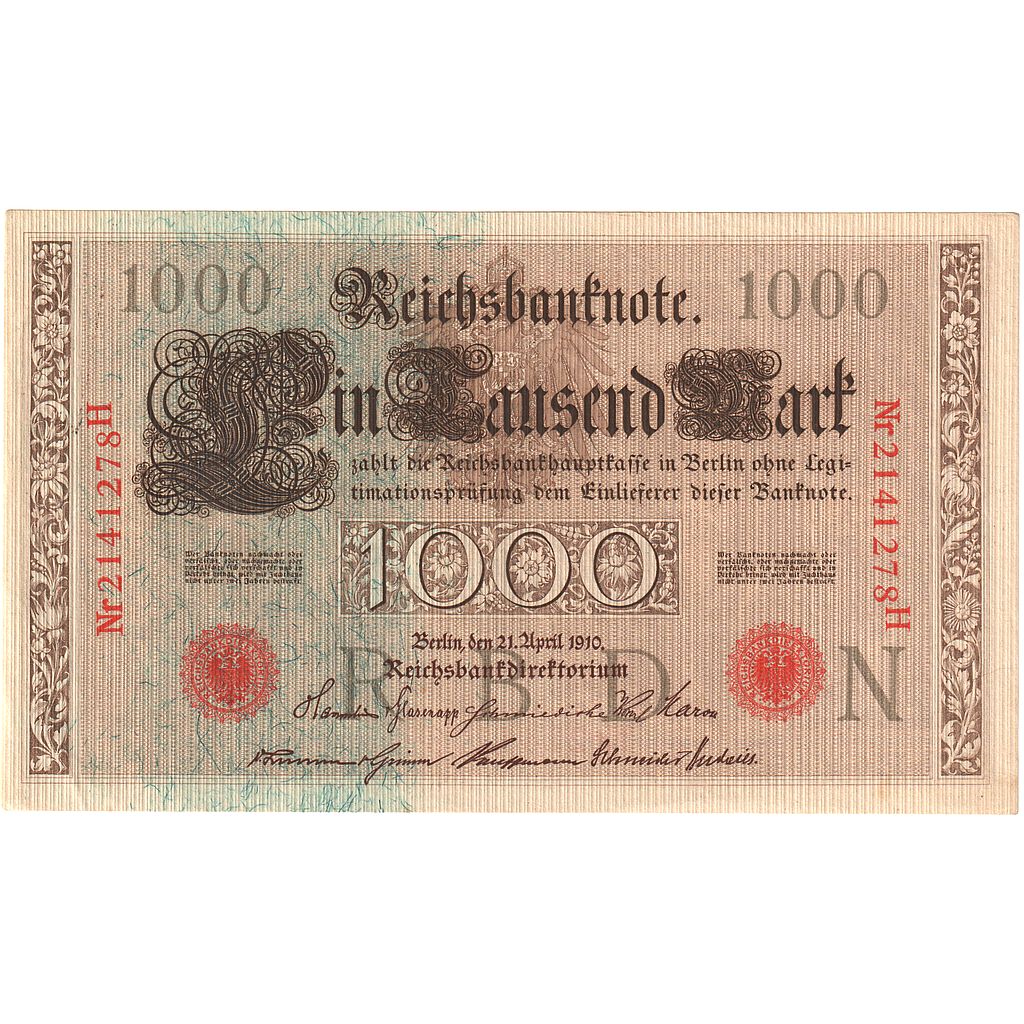 Duitsland, 1000 Mark, 1910-04-21, SUP+