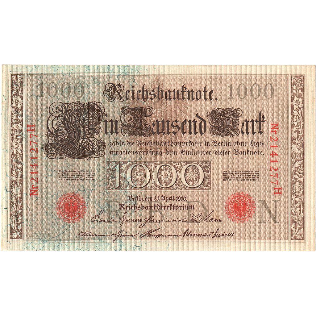Germania, 1000 Mark, 1910-04-21, SPL-