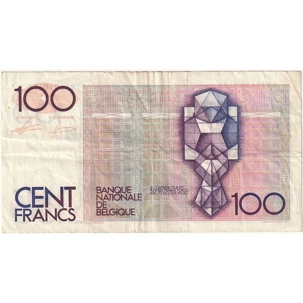 Banknote, Belgium, 100 Francs, 1981-1982, Undated (1982-1994), KM:142a, F(12-15)