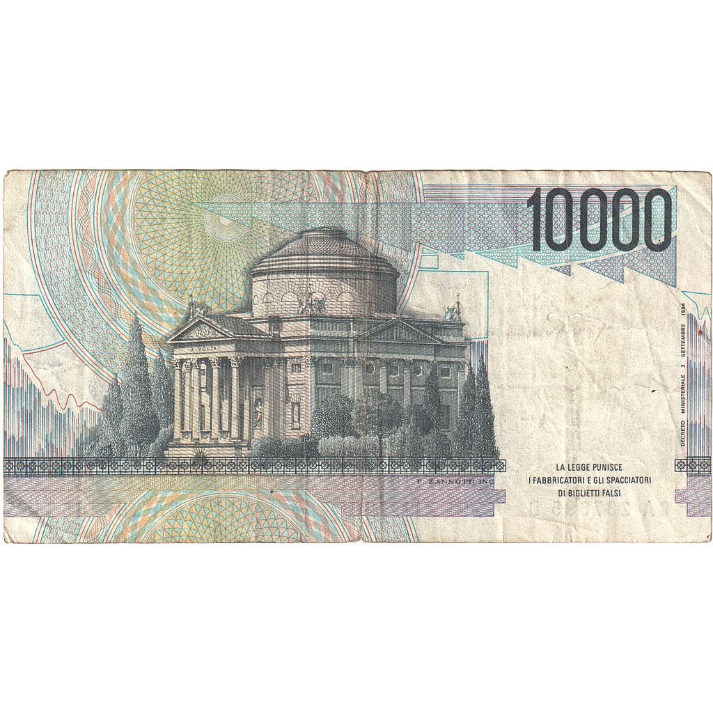 Banknot, Włochy, 10,000 Lire, KM:112d, EF(40-45)