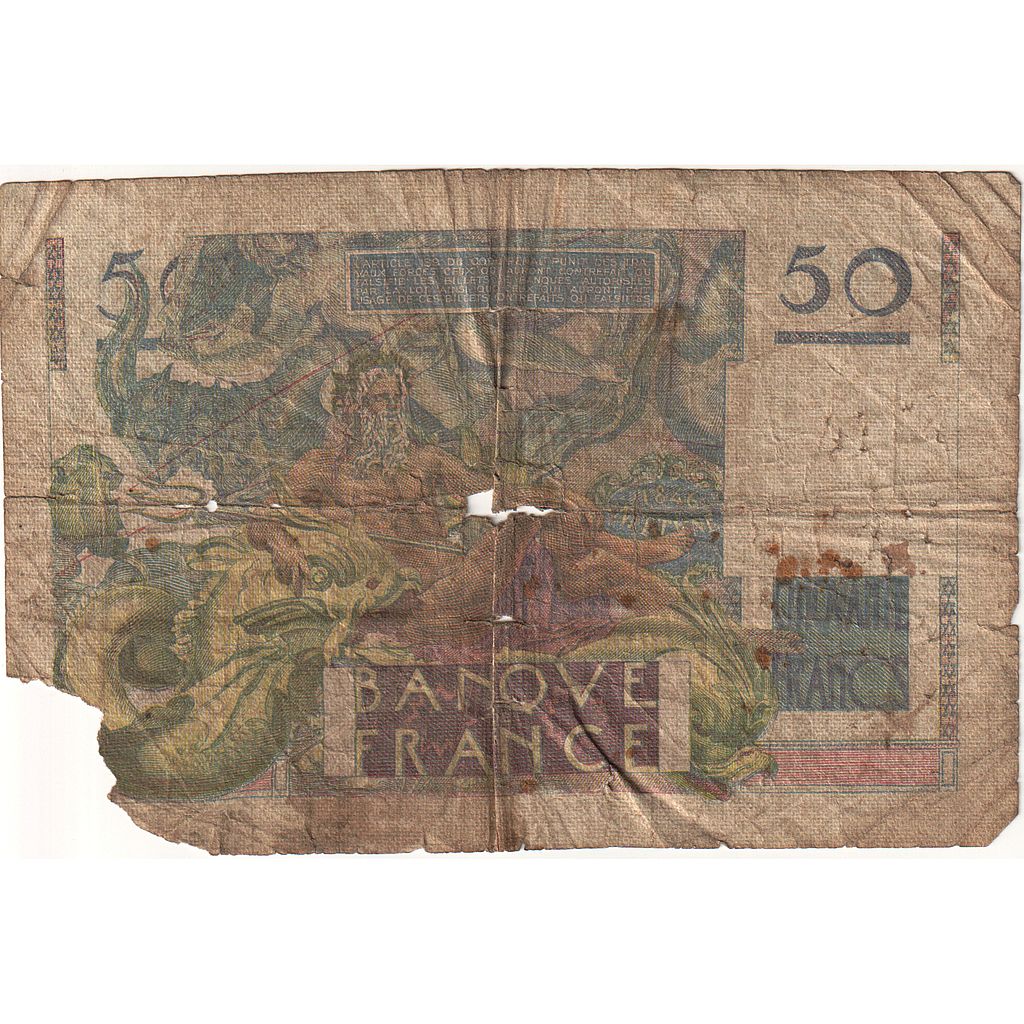 Francia, 50 Francs, Le Verrier, 1950, W.165, B, Fayette:20.16, KM:127c