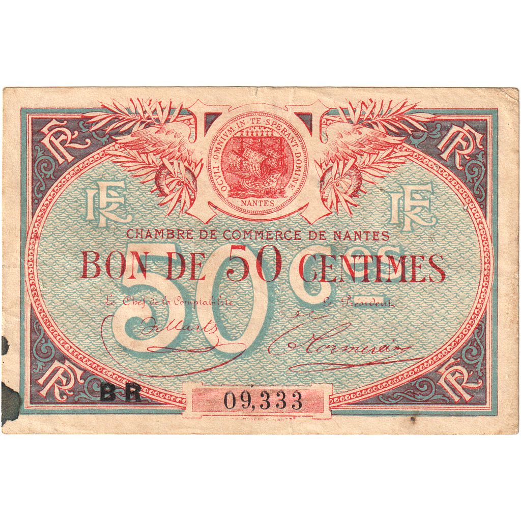 Francia, Nantes, 50 Centimes, MB, Pirot:88-3