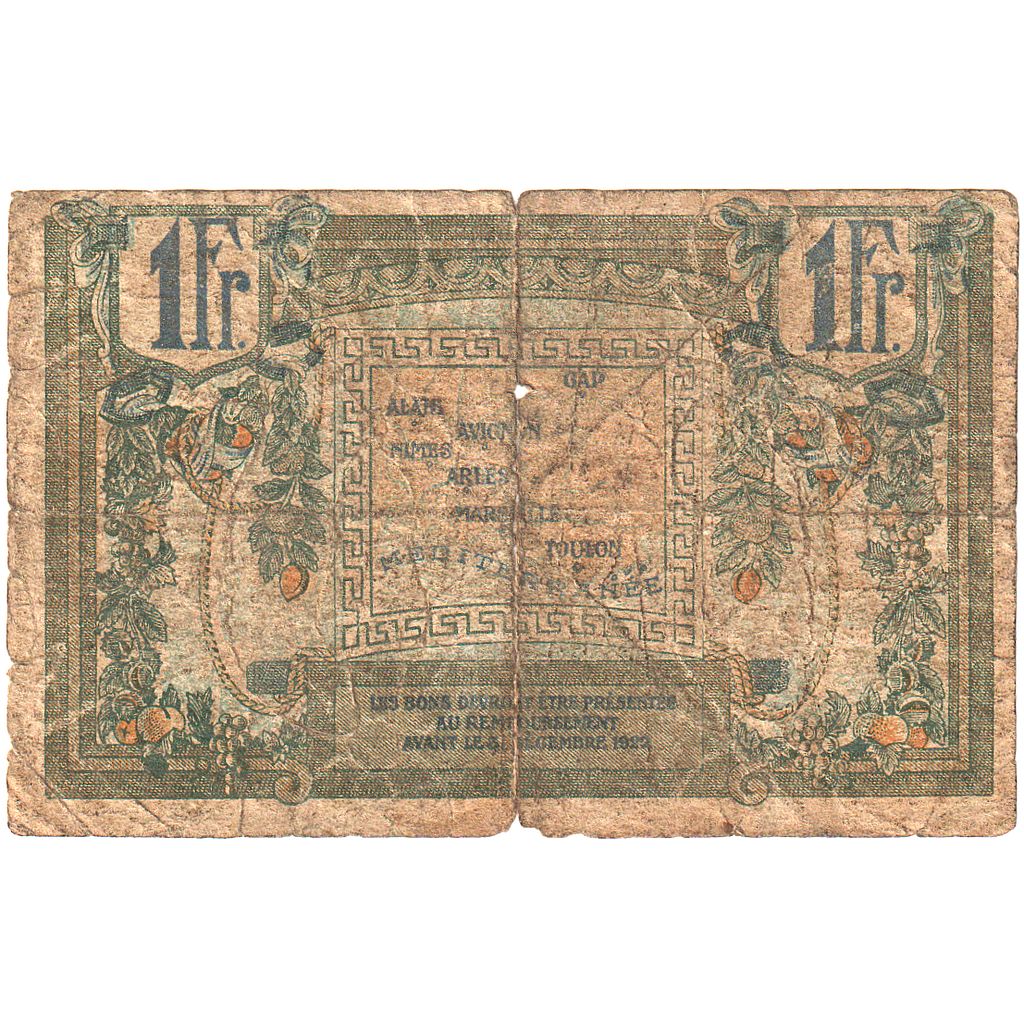 France, Région Provençale, 1 Franc, Chambre de commerce / Région Provençale