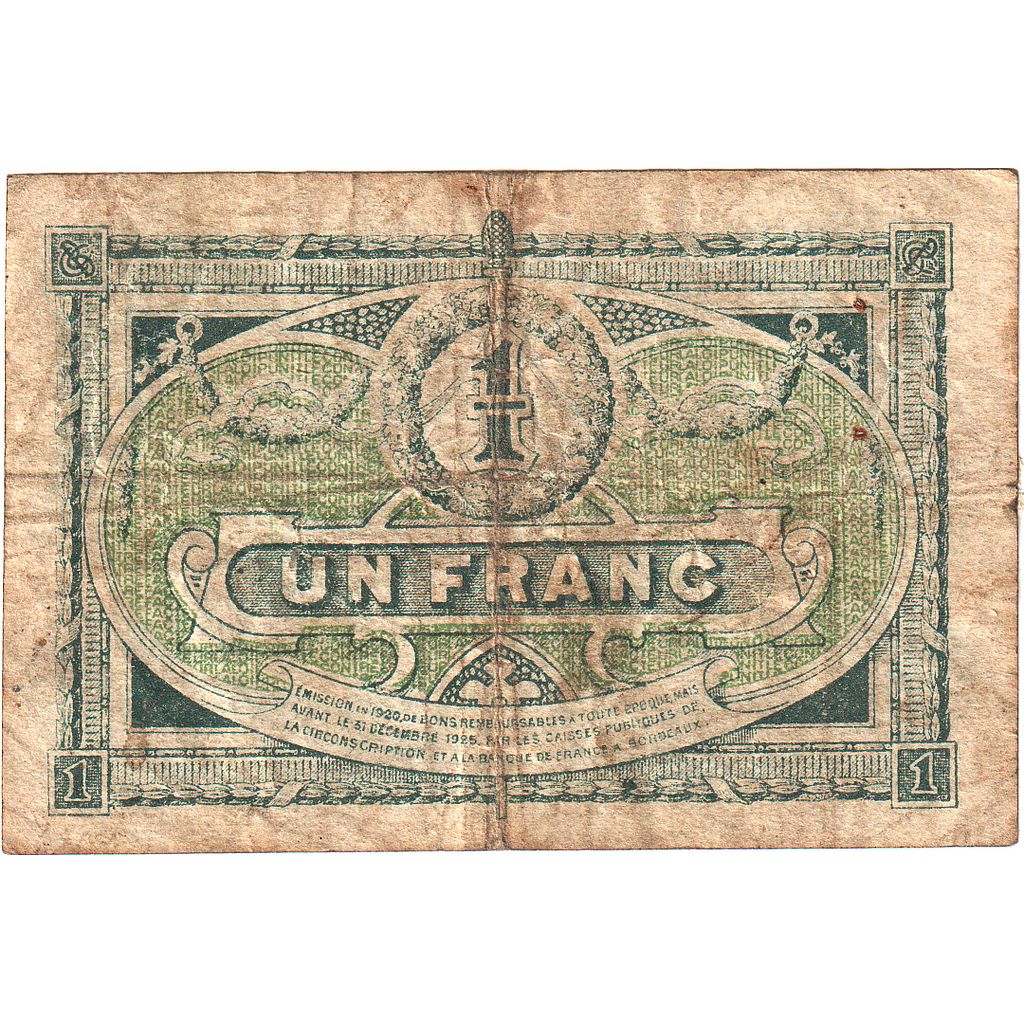 França, Bordeaux, 1 Franc, 1920, F(12-15), Pirot:30-26
