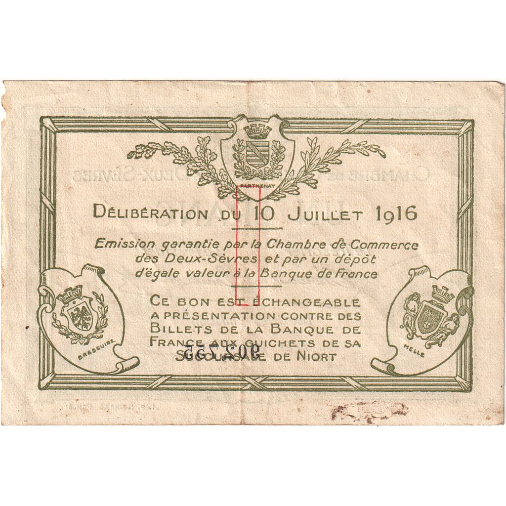 France, Niort, 1 Franc, 1916, TB, Pirot:93-8