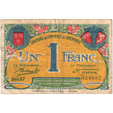 France, Grenoble, 1 Franc, 1917, VF(20-25), Pirot:63-20