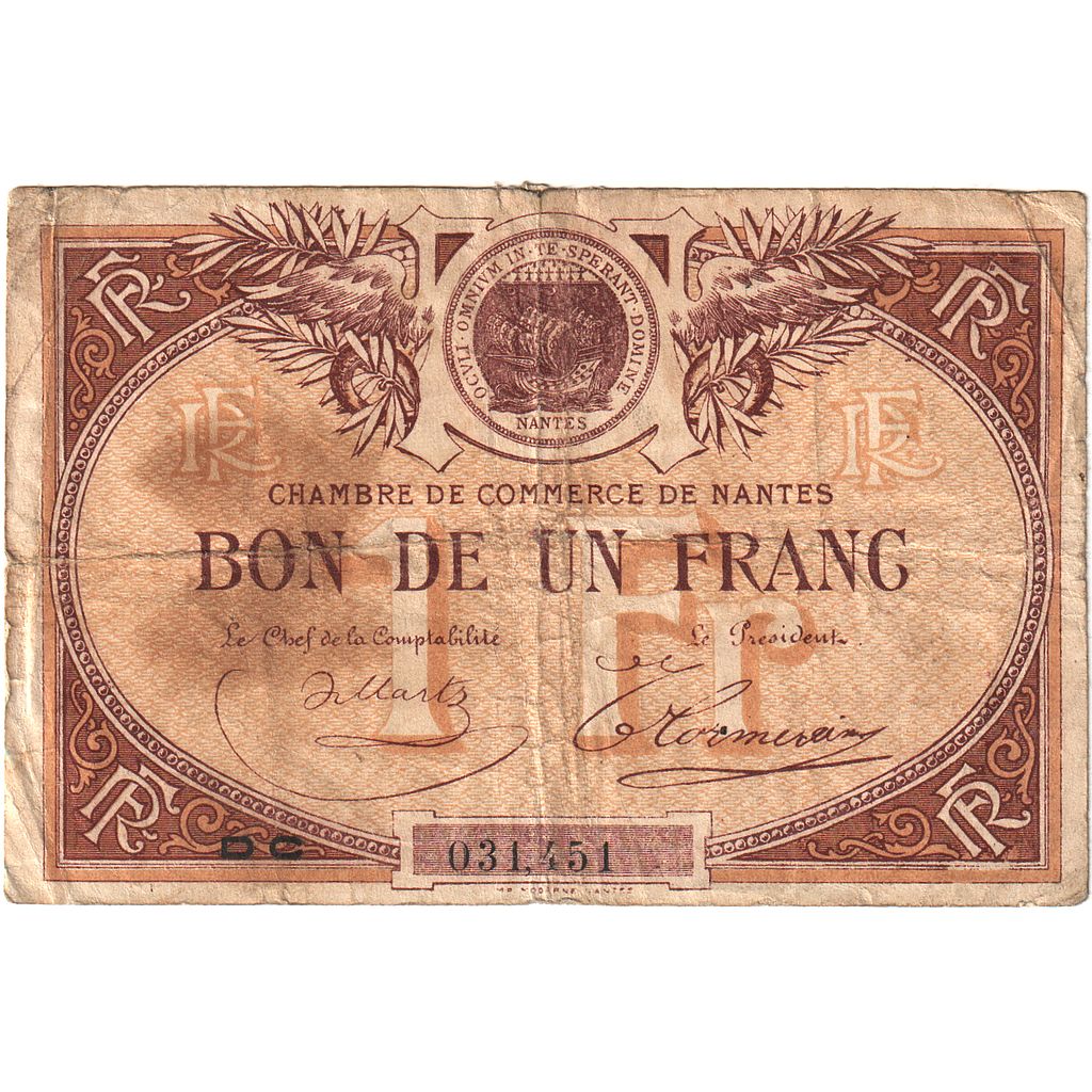 Frankreich, Nantes, 1 Franc, S, Pirot:88-5