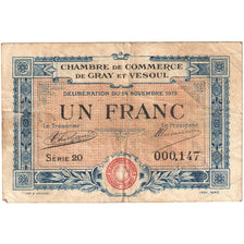 Frankrijk, Gray et Vesoul, 1 Franc, 1919, TB, Pirot:62-13