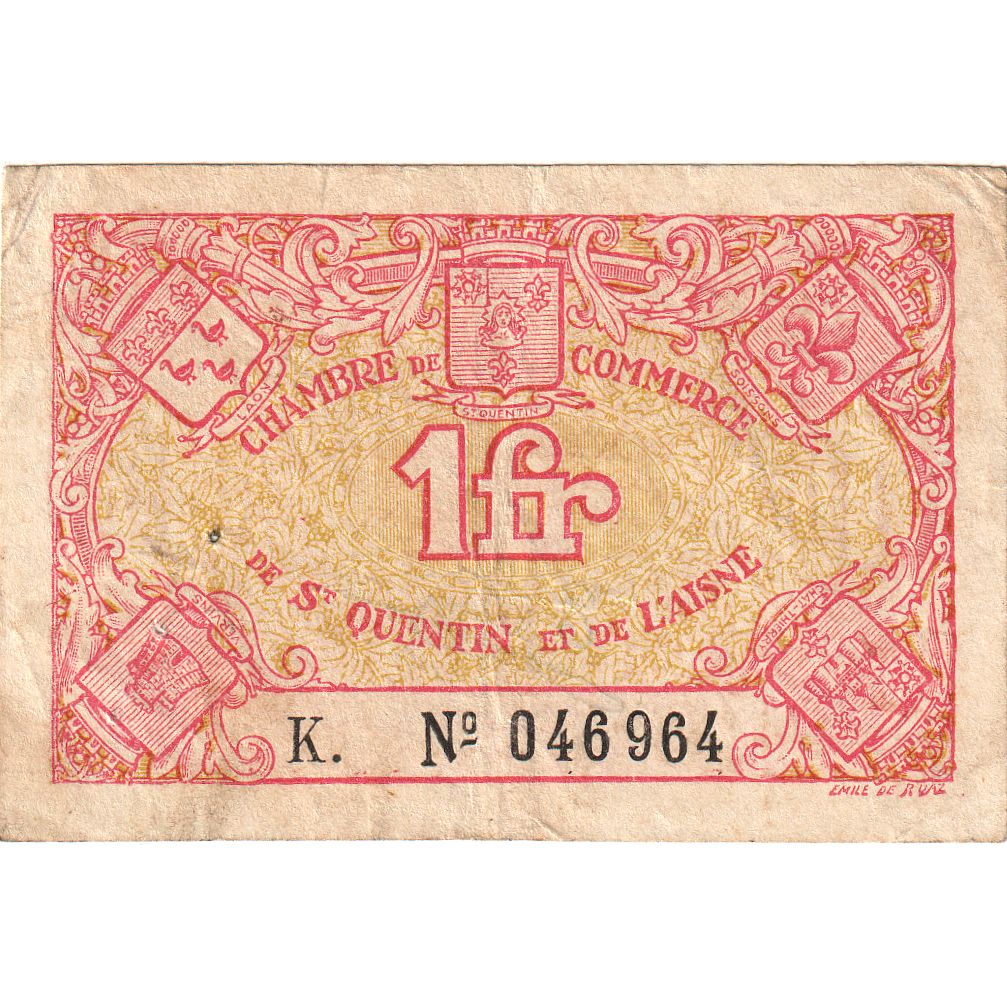 France, Saint-Quentin, 1 Franc, VF(30-35), Pirot:116-3