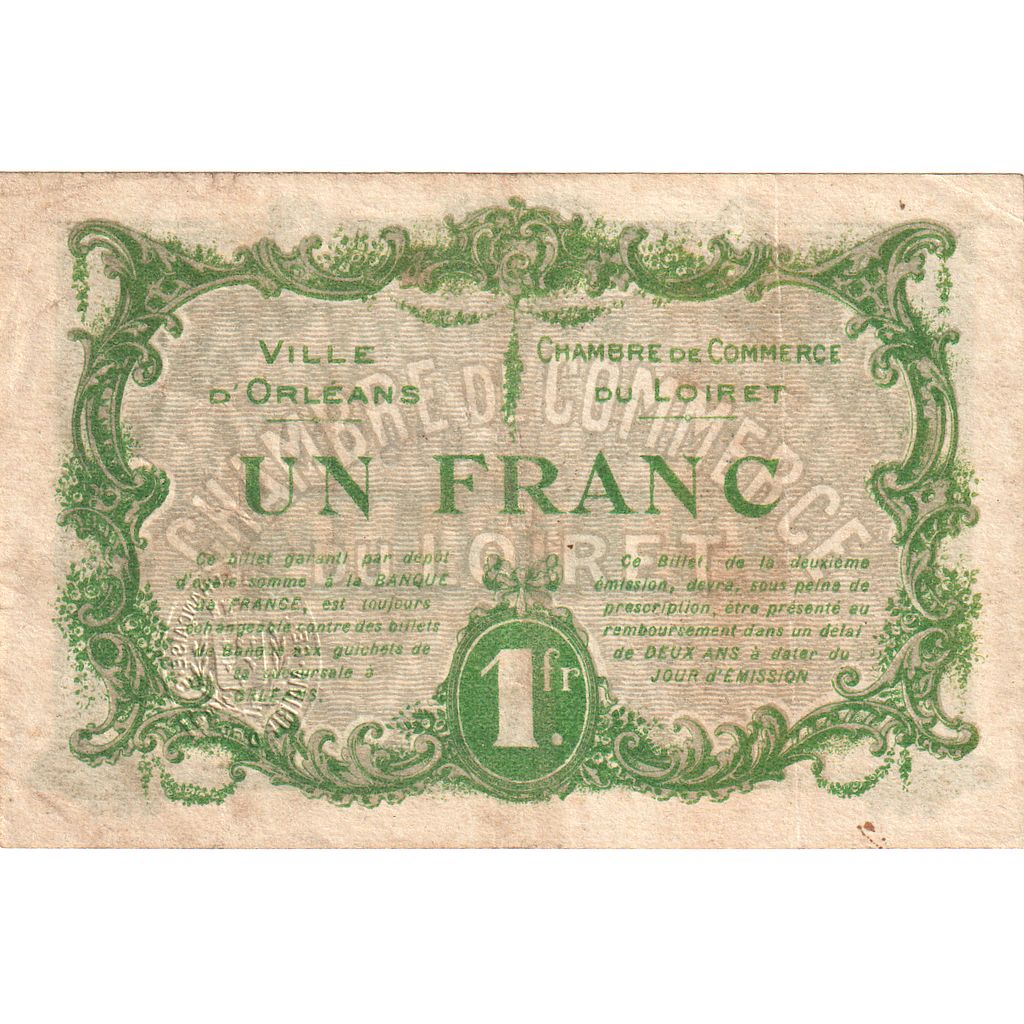 France, Orléans, 1 Franc, 1916, EF(40-45), Pirot:95-12